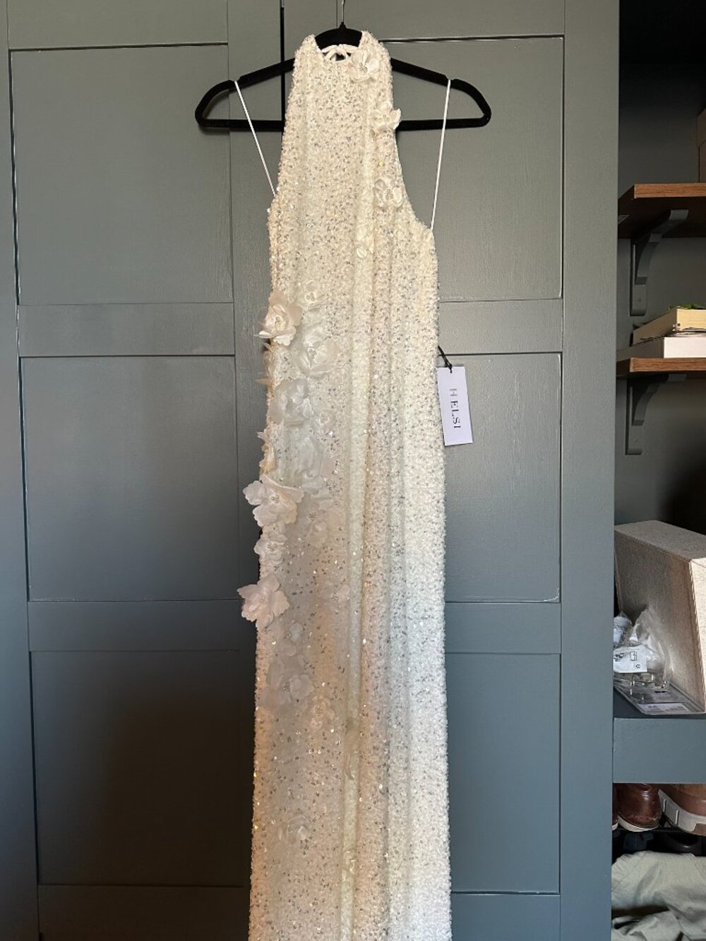 Brice Halter Sequin Column Maxi Dress - Picture 5 of 10